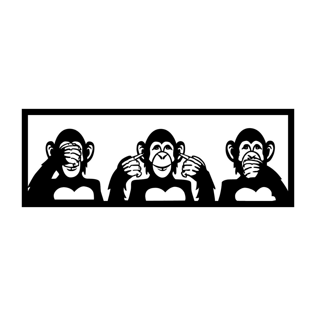 Decoratiune de perete, Three Monkeys - M, Tanelorn, 70x25 cm, metal - imagine 5